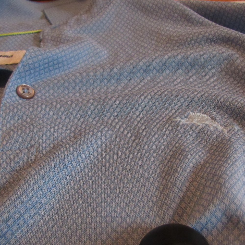 Tommy Bahama Blue IslandZone Polo Size Large(?) Tencel/Coolmax Blend - Picture 7 of 14